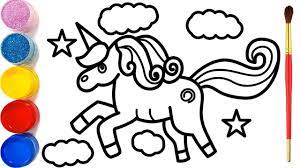 Vẽ con Kỳ Lân và tô màu cho bé | Dạy bé vẽ | Dạy bé tô màu | Unicorn  Drawing and Coloring for Kid - YouTube