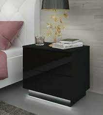 Black High Gloss Bedside Cabinets