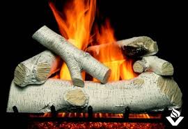 New England Birch Gas Log Set By