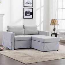 Two Seater Modular Sectional Sofa Linen