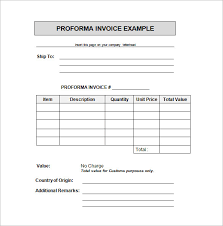 Proforma Invoice Format Doc Proforma Invoice Example In Word Doc