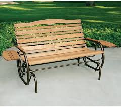 Wood Glider Bench 2 Person Outdoor