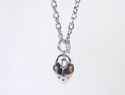 Dior Style Cz Heart And Key Necklet