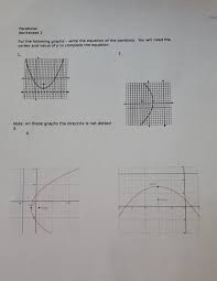 Solved Prin Parabolas Worksheet 2 For