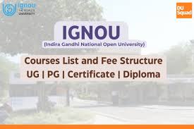 ignou courses list and fee structure
