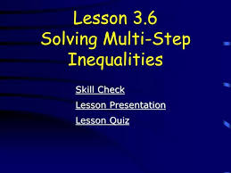 Ppt Lesson 3 6 Solving Multi Step