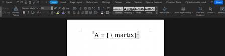 How To Write Matrix In Word Wps