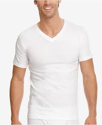 Mens Classic Collection V Neck Tagless Undershirt 3 Pack With Staynew Technology