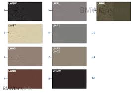 Sample Chart Upholstery Colors Leather Bmw 1 E87 120i