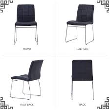 Everyday low prices · curbside pickup · savings spotlights Buy Black Modern Dining Room Chairs Set Of 4 Comfortable Accent Chair With Faux Leather Padded Back In Checkered Pattern And Chrome Legs Kitchen Side Chairs For Indoor Outdoor Use And So On 4black Chairs