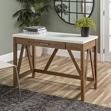 A simple on/off switch is located on the shade. Amazon Com New 46 Inch A Frame Desk With Walnut Base And White Marble Finish Top Kitchen Dining