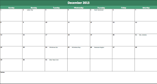 Free Annual Calendar 2013