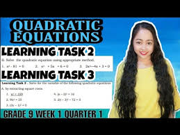 Quadratic Equations Learning Task 2b 3a