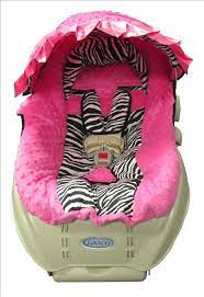 Sisi Baby Bedding Hot Pink Minky And Zebra Baby Toddler Car Seat Cover And Hood Cover Version A