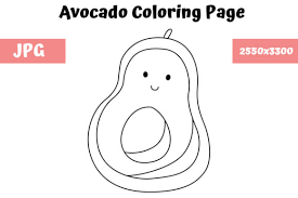 Vegetable coloring pages fruit coloring pages tree coloring page printable coloring pages coloring pages for kids cute avocado kawaii healthy oils doodle art. Avocado Coloring Page For Kids Graphic By Mybeautifulfiles Creative Fabrica