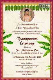 white upanayanam invitation card
