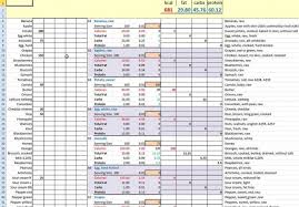 give you a nutrition facts spreadsheet