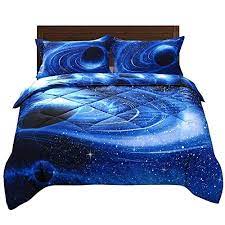 universe blue galaxy comforter sets