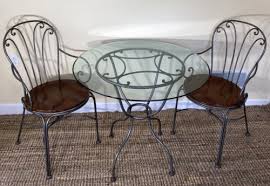 Ethan Allen Glass Top Bistro Table And
