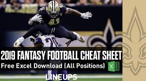 2019 Fantasy Football Cheat Sheet Download Free Excel Draft