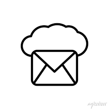 Cloud Mail Icon Simple Line Outline