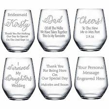 Engraved Stemless Wine Glass Bridesmaid