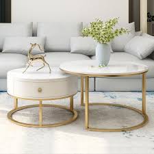 Coffee Table White Gold Uk