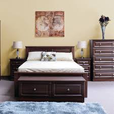 bandon dark walnut wood bed frame