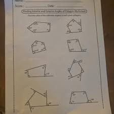 exterior angles of polygon worksheet