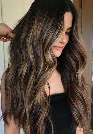 If you have dark brown or black hair and want a softer natural color, this look is for you. Dark Brown Highlights Brunette Hair Color Brunette Balayage Hair Balayage Hair