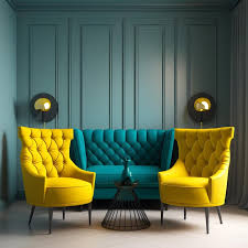 modern apartment turquoise sofa