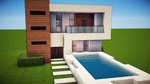 How to build a small modern house tutorial + interior (#19). Minecraft Simple Easy Modern House Tutorial How To Build 19 Minecraft Small Modern House Modern Minecraft Houses Minecraft House Designs
