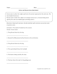 Englishlinx Com Active And Passive Voice Worksheets