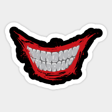evil smile joker smile sticker