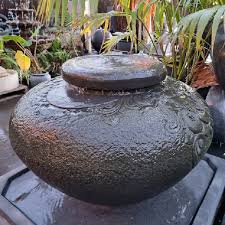 Urn Water Feature With Scroll Pattern