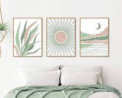 Modern Boho Wall Art Set Of 3 Prints