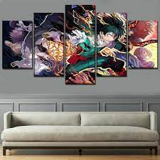 Boku No My Hero 5 Piece Canvas Art Wall