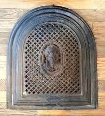 Circa 1920 S Cast Iron Fireplace Door