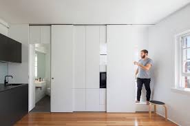 sliding cabinet doors hide clutter