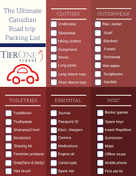 Canadian Road Trip Packing List Tierone Travel