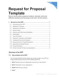 Sample Cover Letter For Rfp Response Sample Request For Proposal