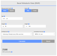 Basal Metabolic Rate Bmr Calculator