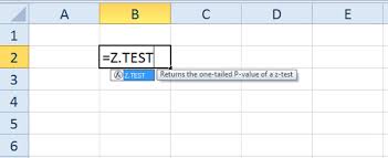 how to use the z test function in excel