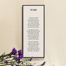 personalized poem picture wall art