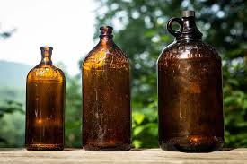Antique Clorox Brown Glass Bottles