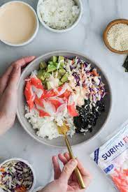 homemade sushi bowls with y mayo