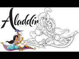 to draw princess jasmine and aladdin