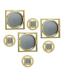 gold circle square wall mirror set
