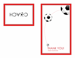 Thank You Card For Soccer Coach Quarter Fold Templates