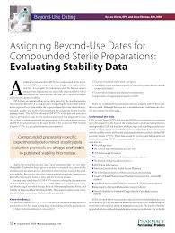 Assigning Beyond Use Dates For Compounded Sterile Pages